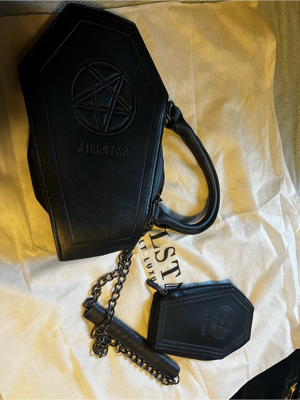 Killstar Black Coffin Bag and Coin Pouch Set